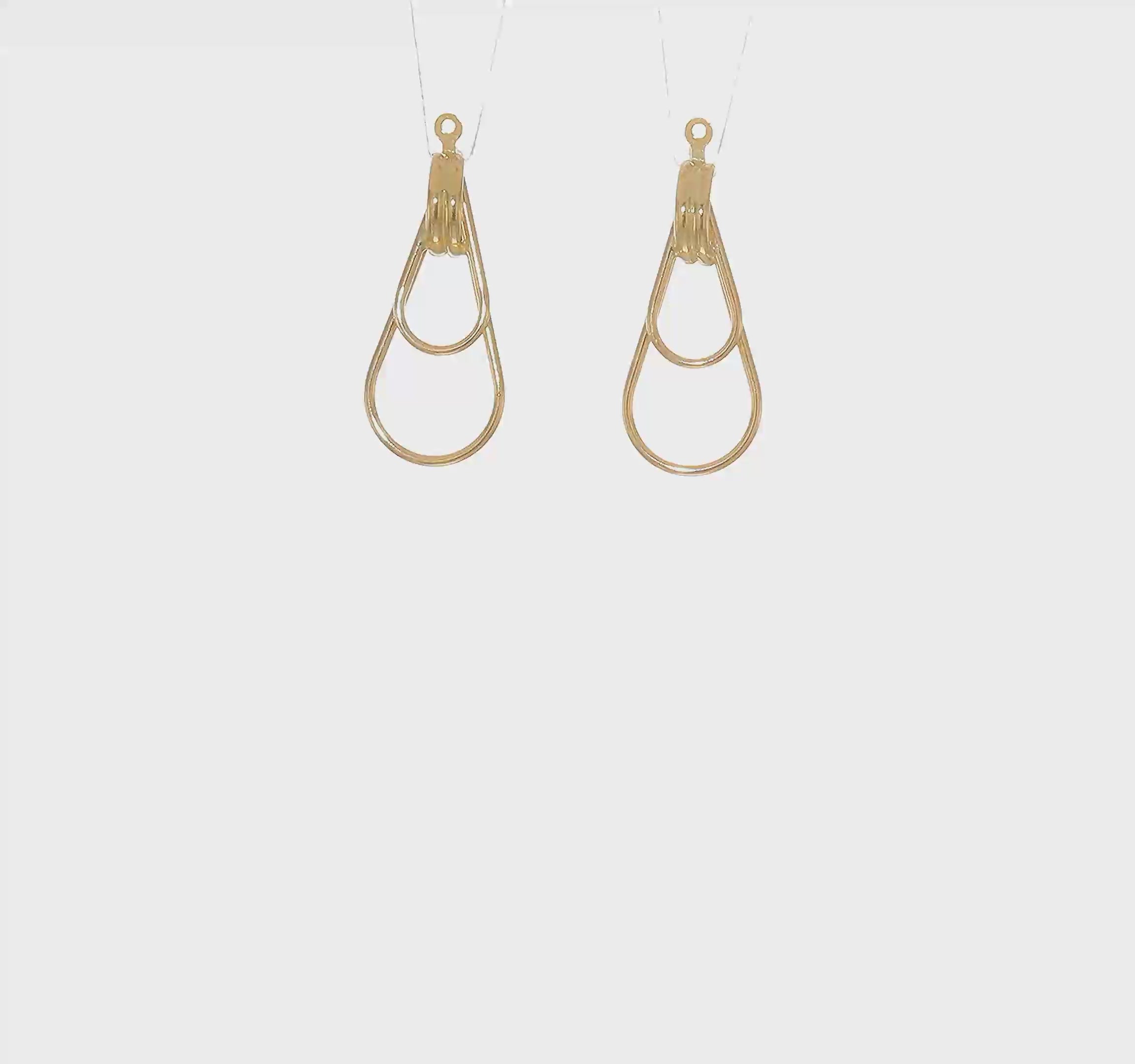14kt Yellow Gold Polished Double Teardrop Earring Jackets