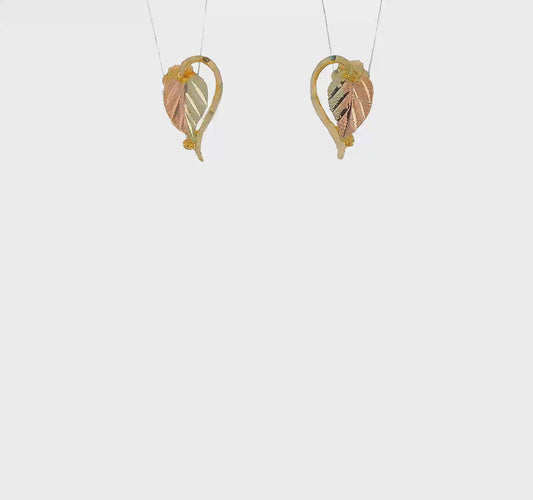 10kt Tri-color Black Hills Gold Post Earrings