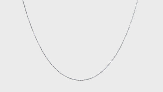 14kt White Gold 1.0mm D/C Wheat Chain