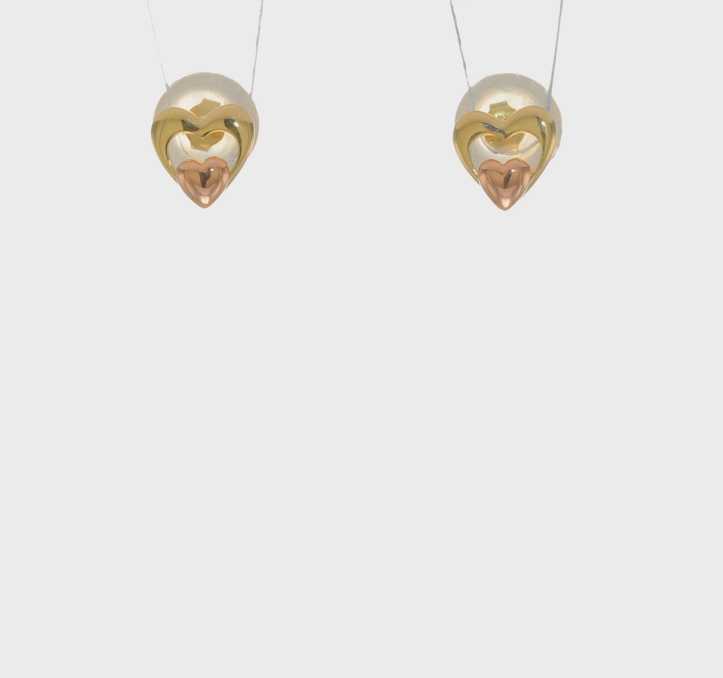 14kt Two Tone Yellow & Rose Gold Madi K Children's Heart Post Earrings