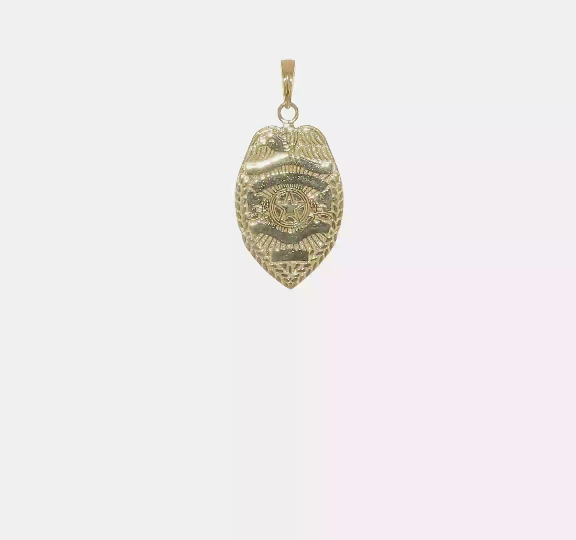 14kt Yellow Gold Polished Police Badge Pendant