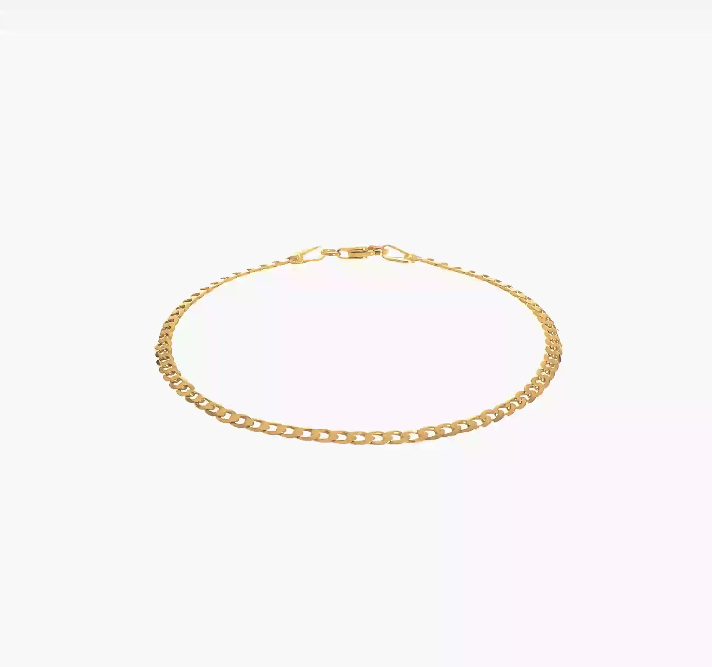 14kt Yellow Gold 2.3mm Flat Beveled Curb Chain