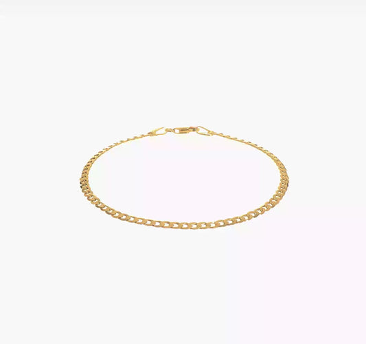 14kt Yellow Gold 2.3mm Flat Beveled Curb Chain