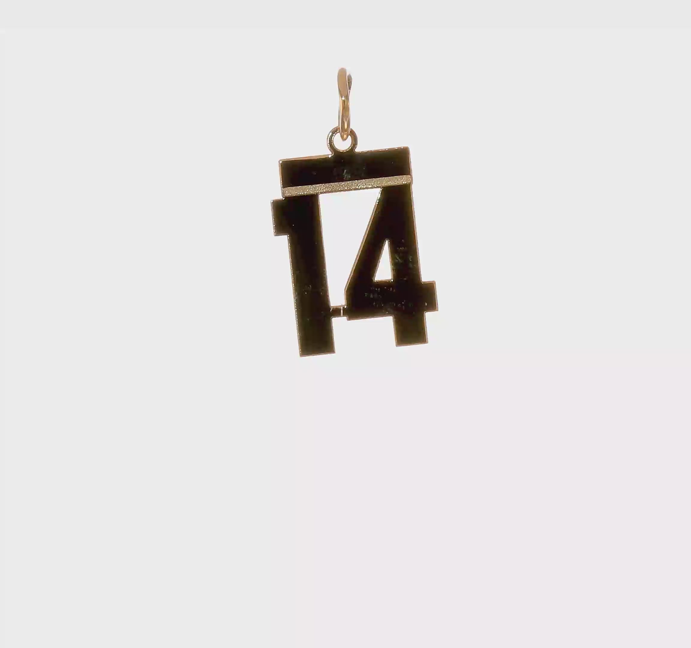 14kt Yellow Gold Small Polished Number 14 Charm
