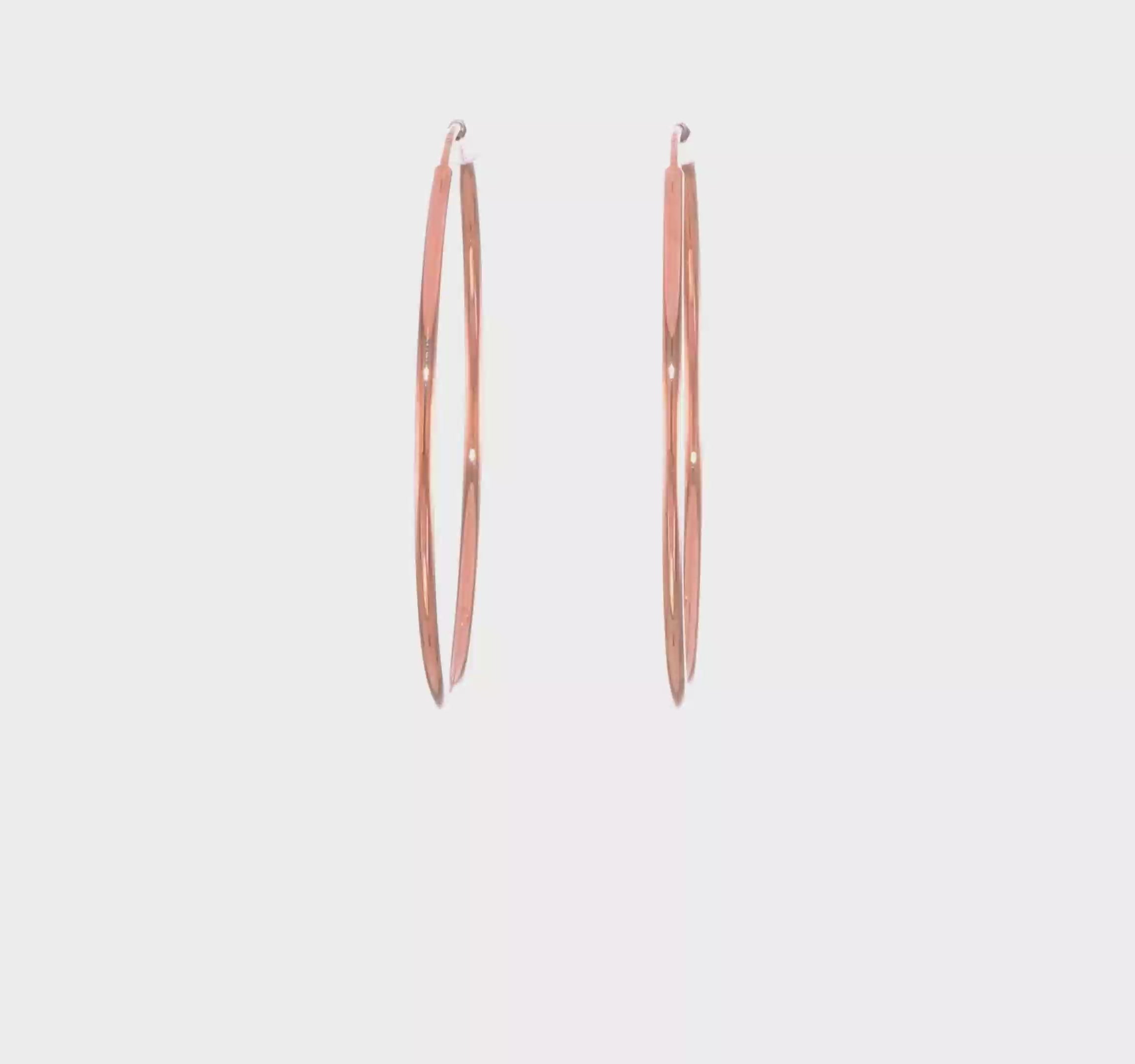 14kt Rose Gold 1.5mm Polished Endless Hoop Earrings
