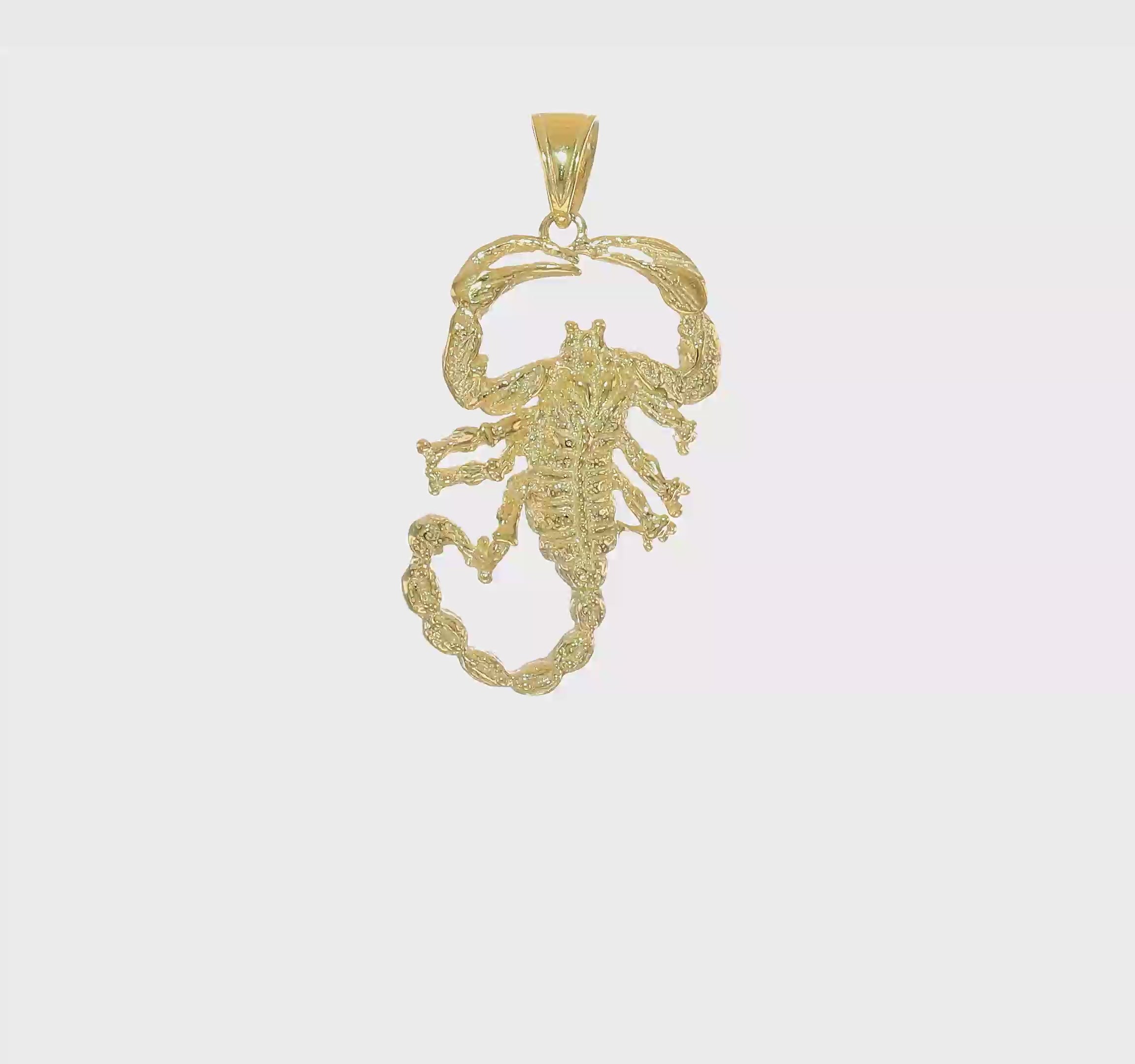 10kt Yellow Gold Solid Polished Open-Backed Scorpion Pendant