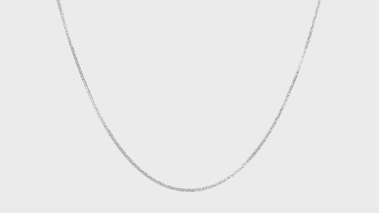 14KT White Gold 1mm D/C Quadra Wheat Chain