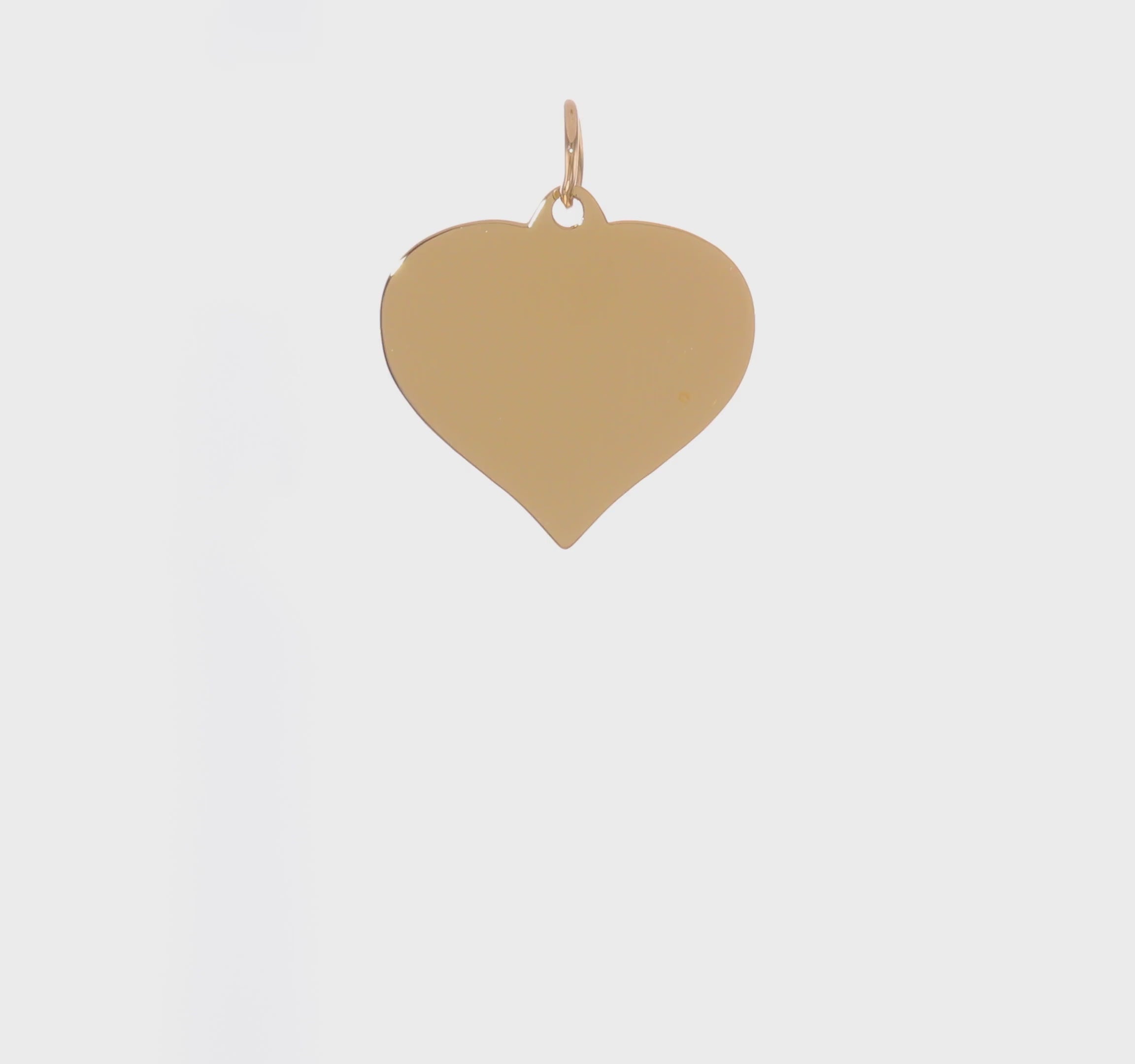 14KT Yellow Gold Heart Disc Charm