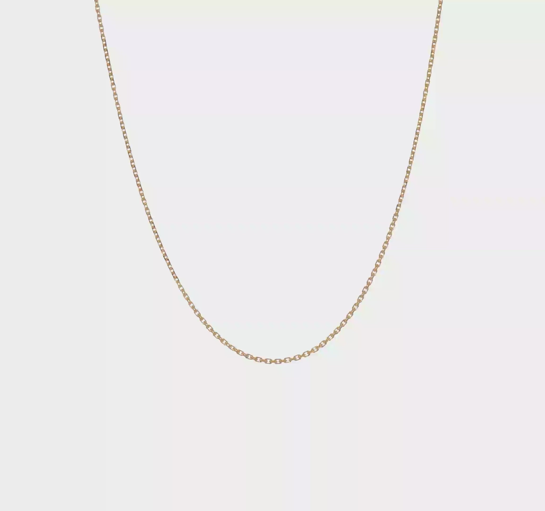 14KT Yellow Gold 1.4mm D/C Cable Chain