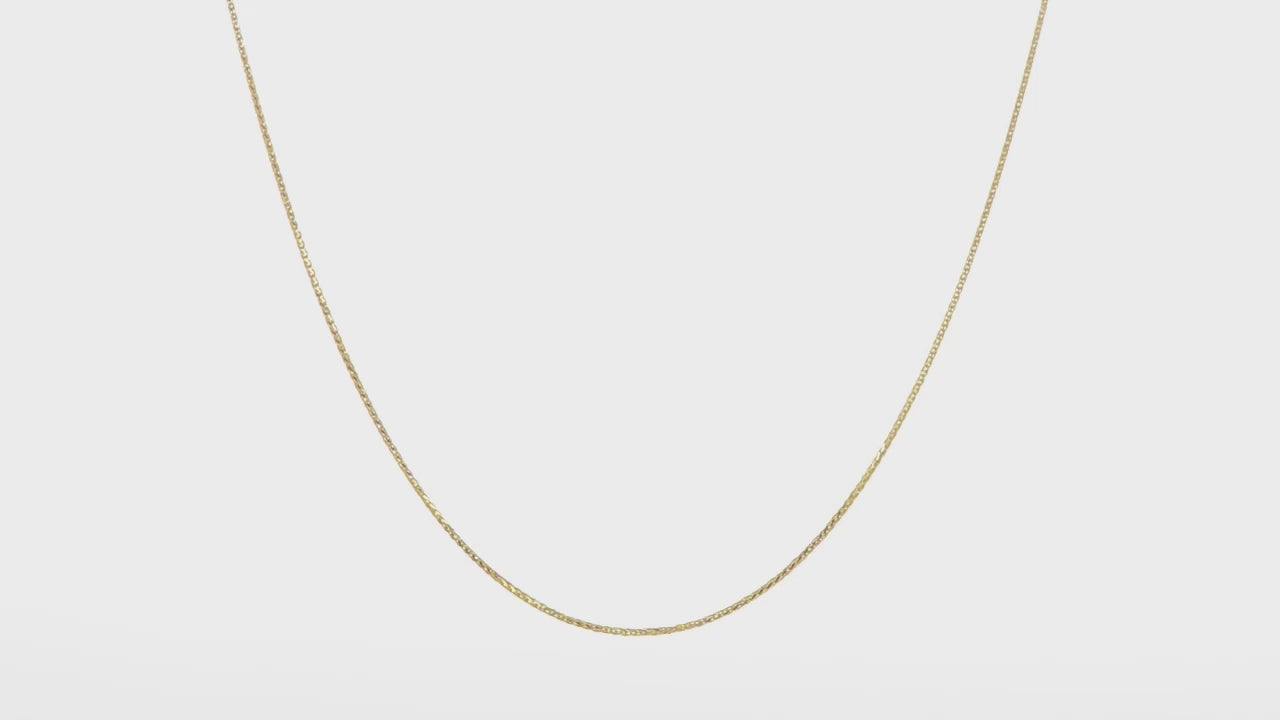 14KT Yellow Gold Adjustable .8mm D/C Wheat Chain