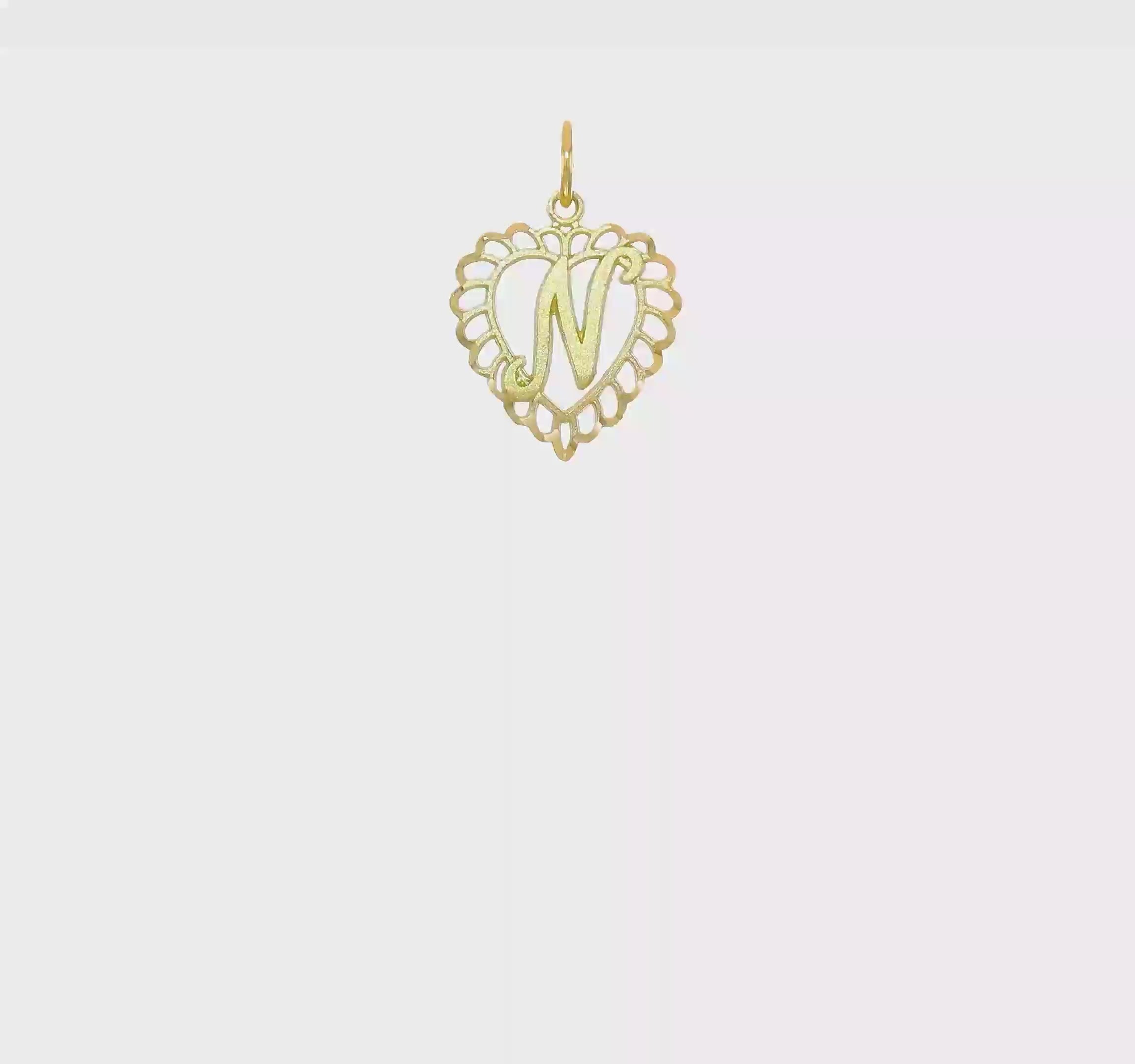 10kt Yellow Gold Initial N Charm