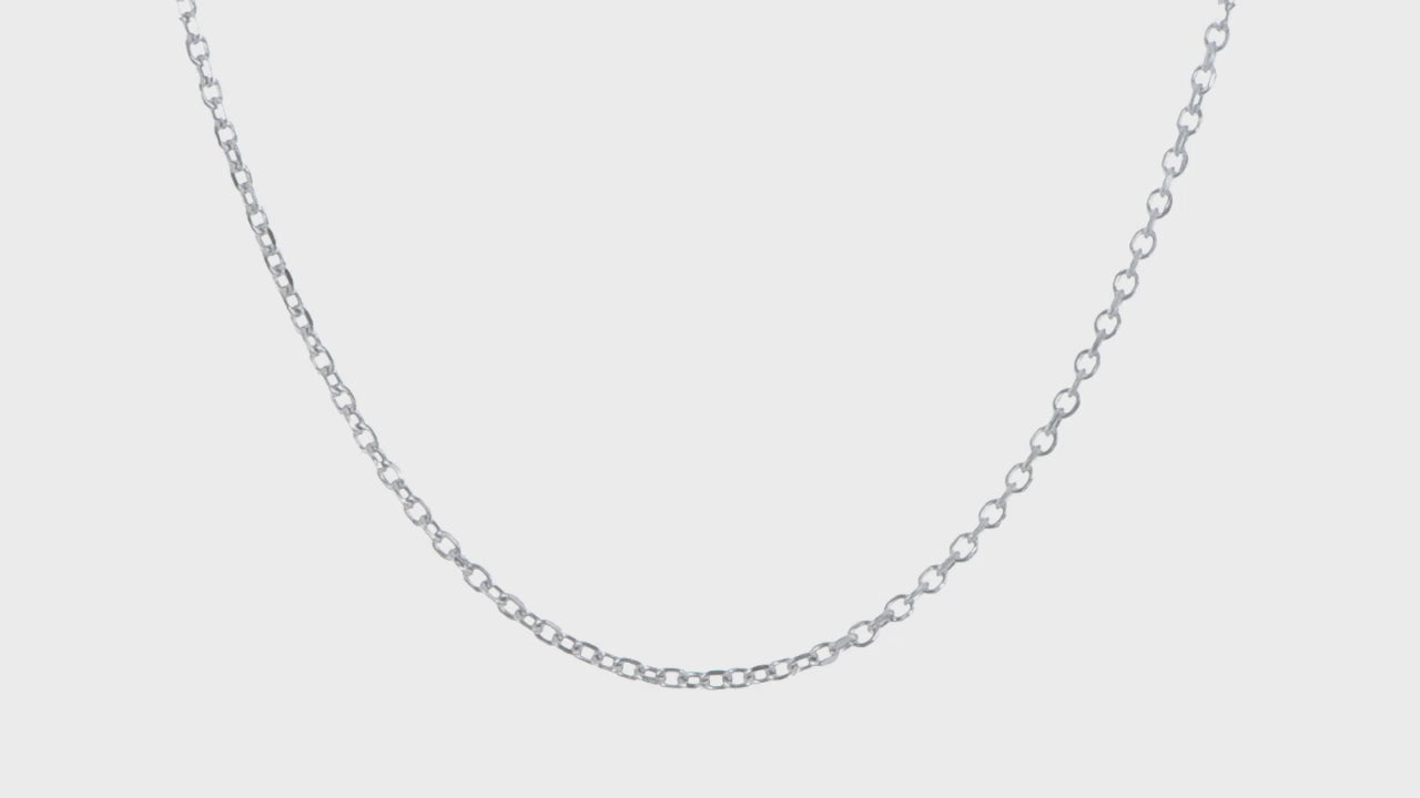 14kt White Gold Adjustable 2.5mm Semi-Solid D/C Cable Chain