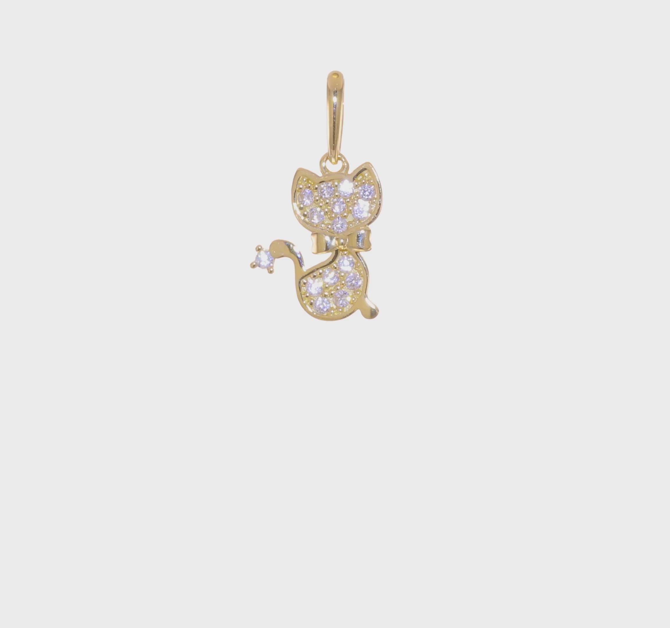 14kt Yellow Gold Madi K CZ Cat Pendant