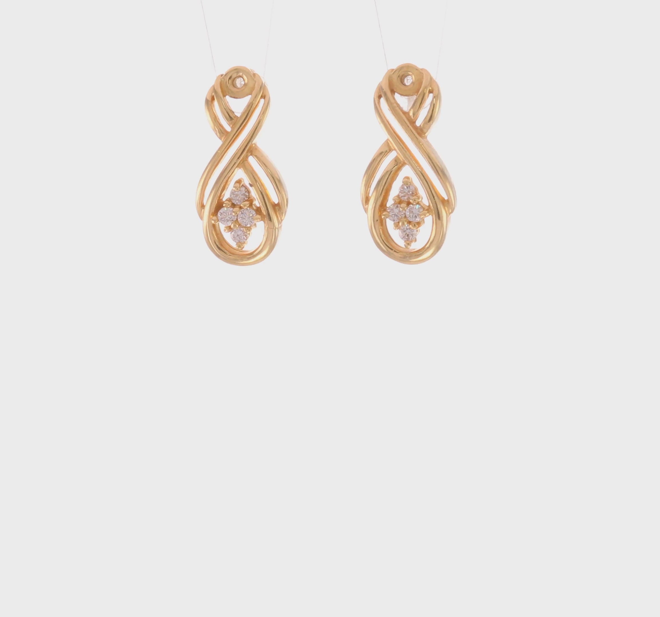 14kt Yellow Gold A Infinity Diamond Earring Jacket