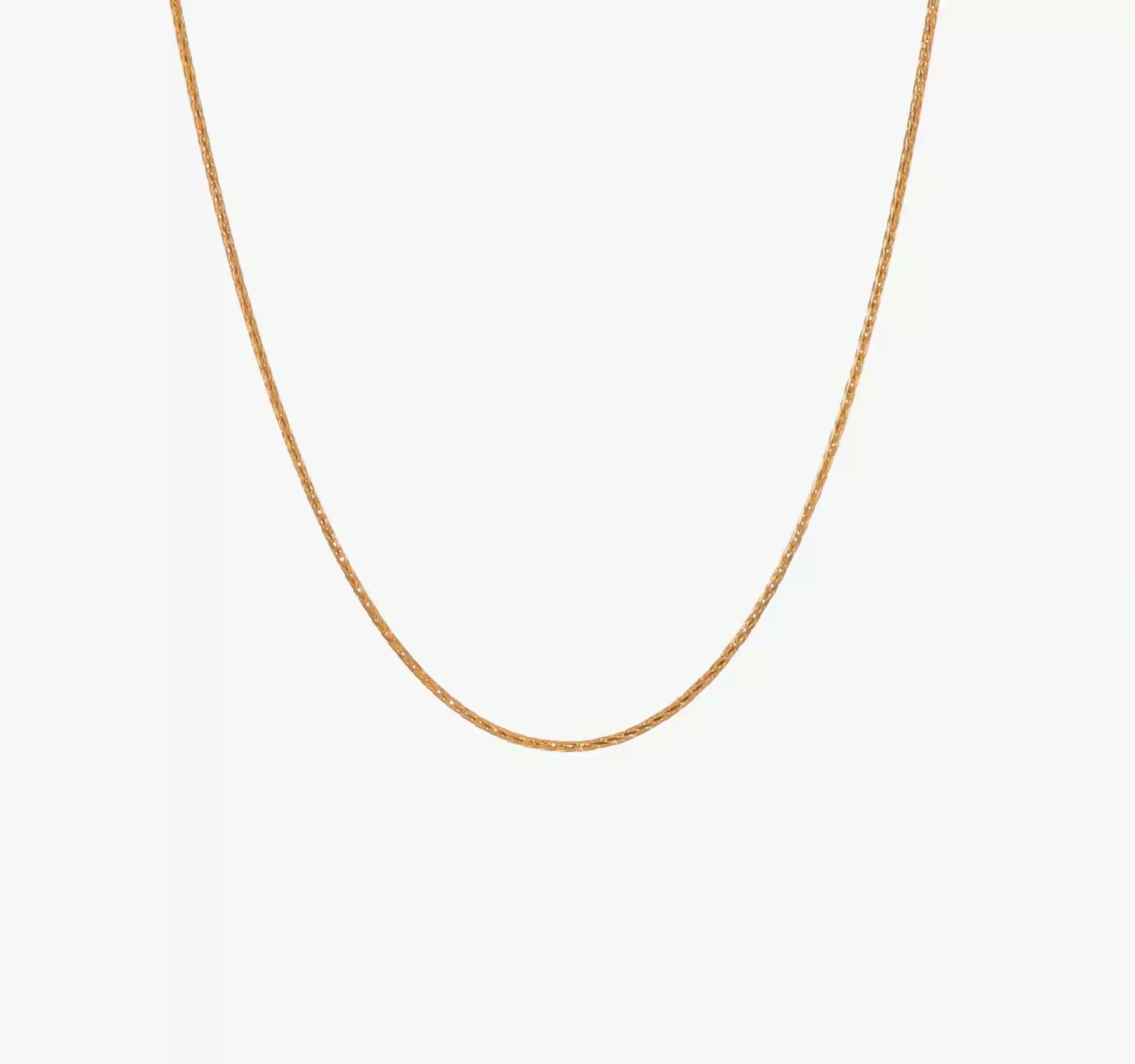 14KT Yellow Gold Adjustable 1.3mm D/C Wheat Chain