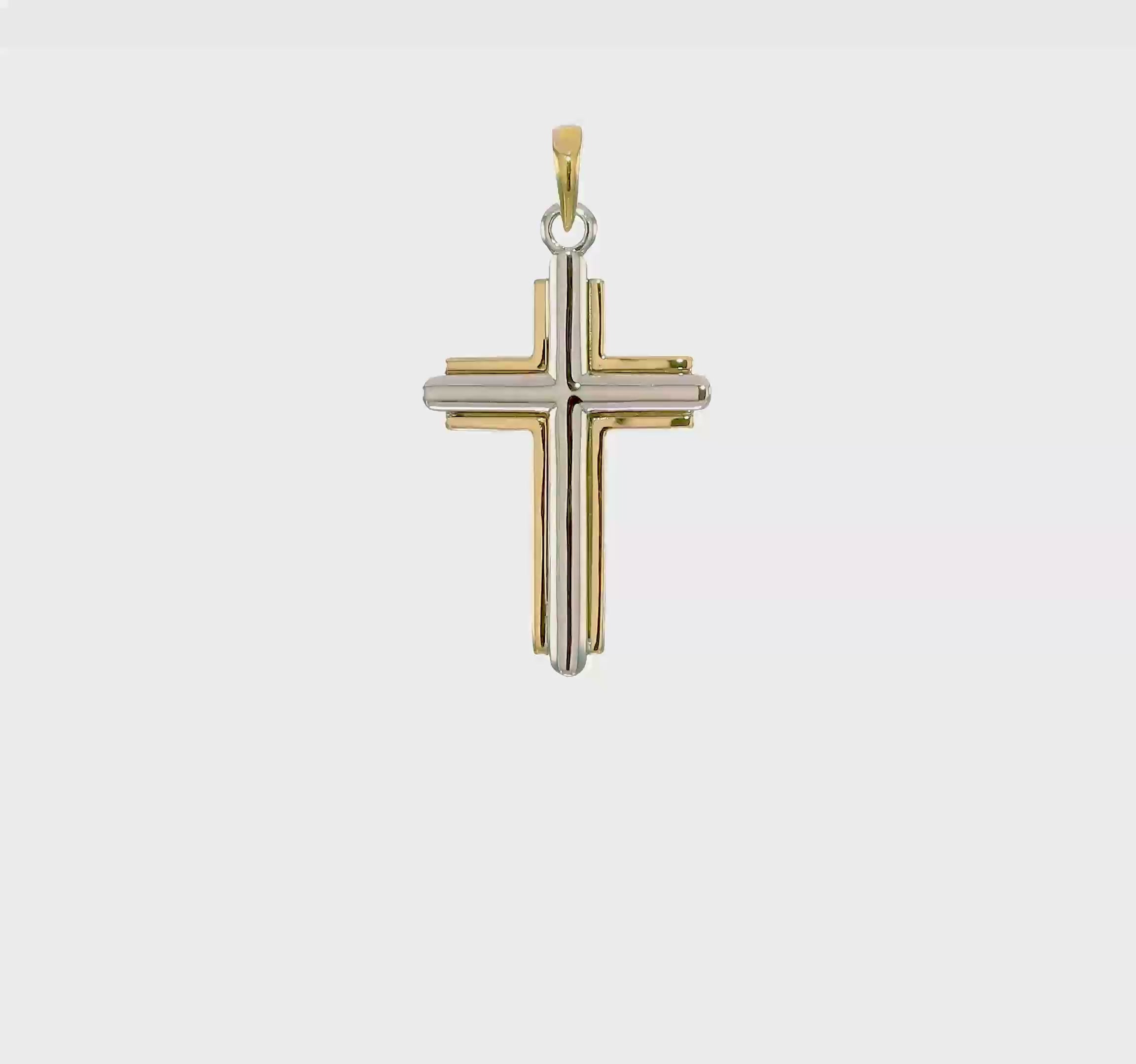 10kt Two-tone Cross Pendant