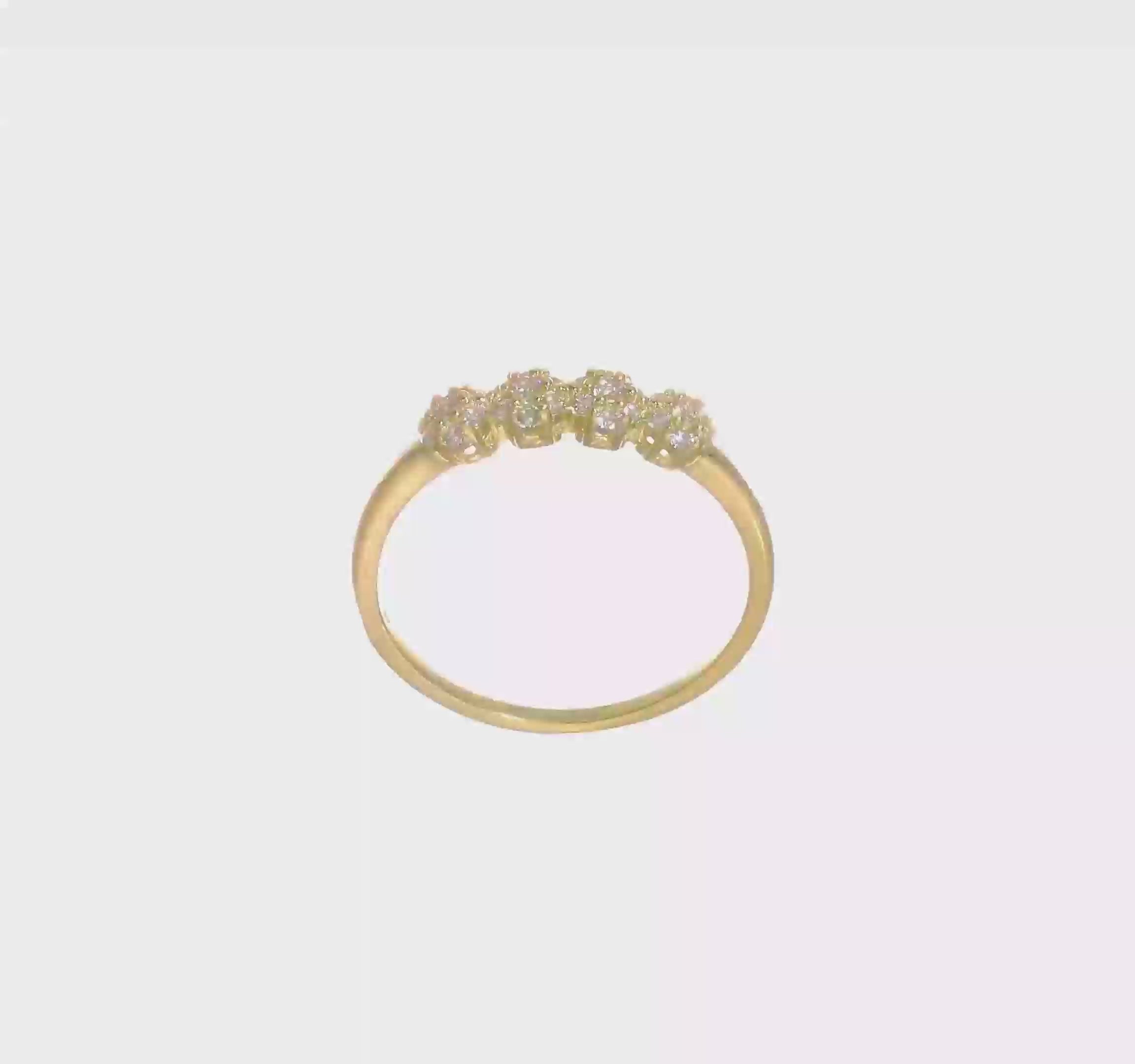 10KT Yellow Gold CZ Stackable Ring