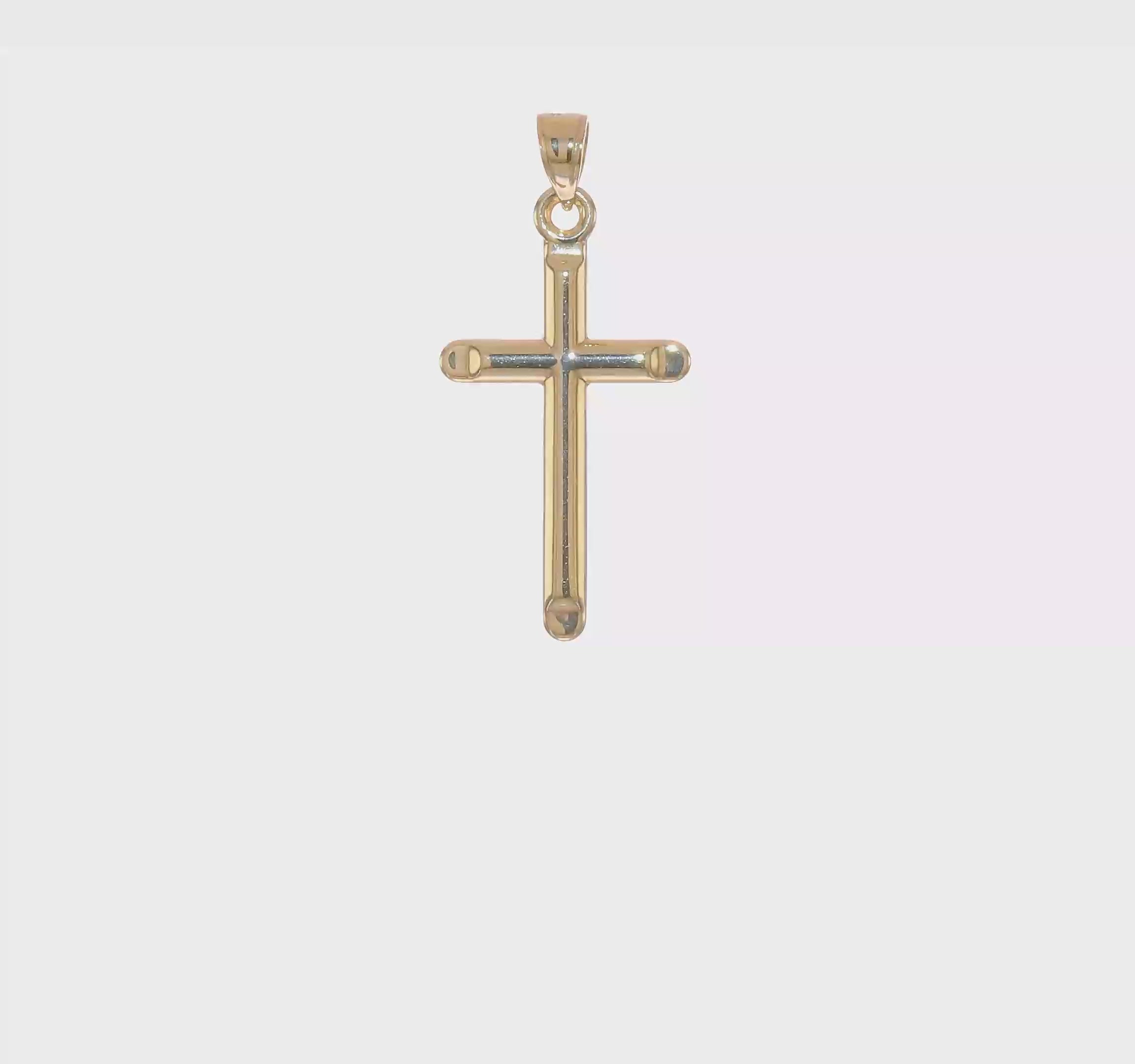 14kt Yellow Gold 3-D Hollow Cross Pendant