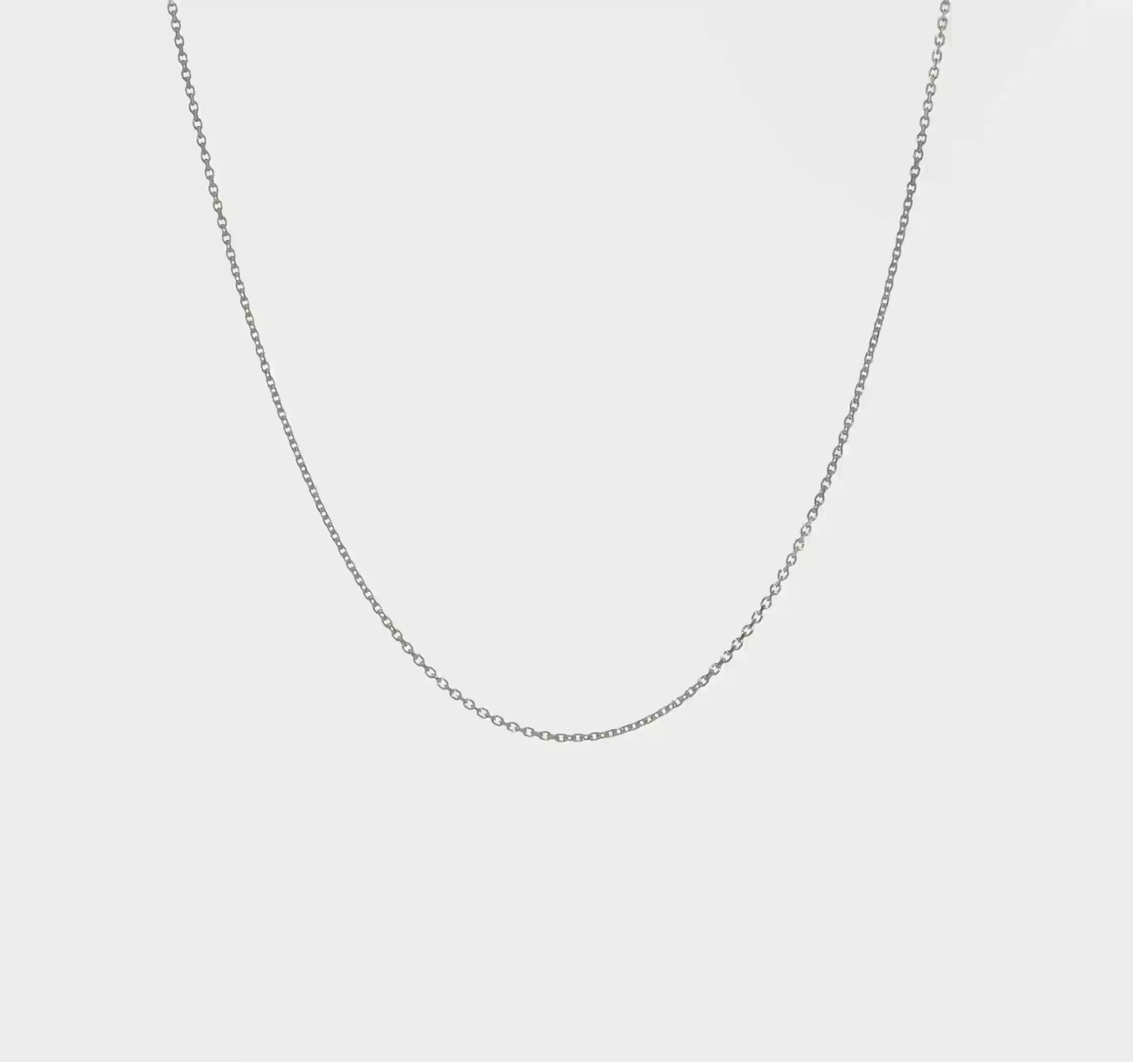 14KT White Gold 1.0 mm D/C Cable Chain