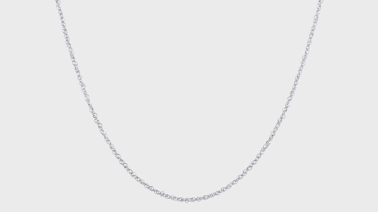 14KT White Gold 1.6mm Sparkle Singapore Chain