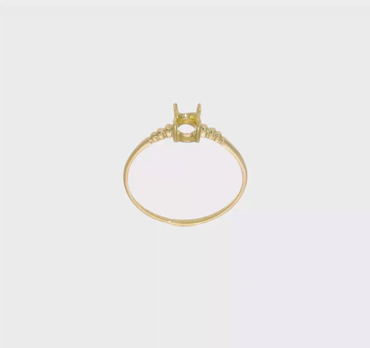 14kt Yellow Gold 6x4mm Oval Gemstone Ring Mounting