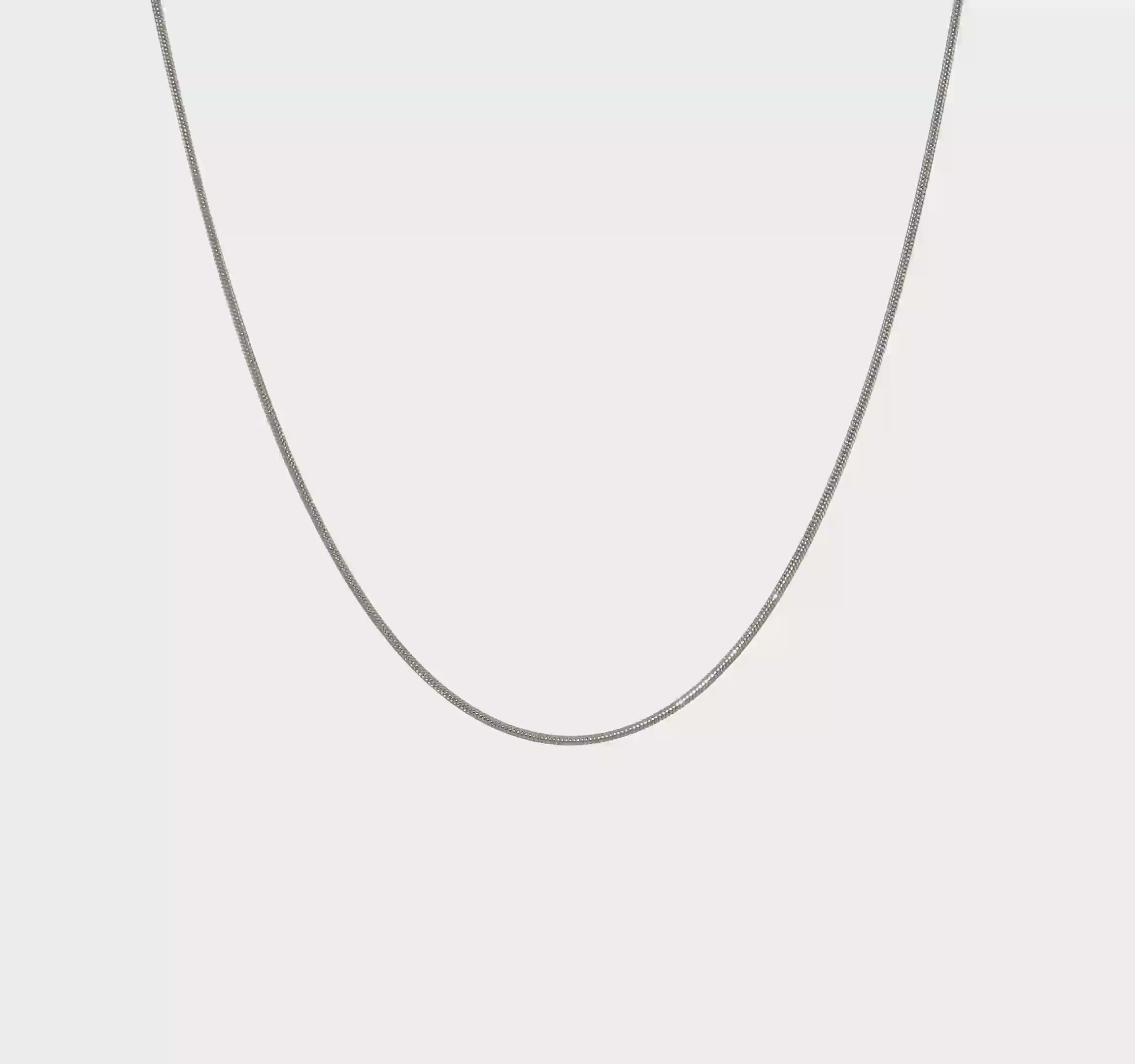 14KT White Gold 1mm Round Snake Chain