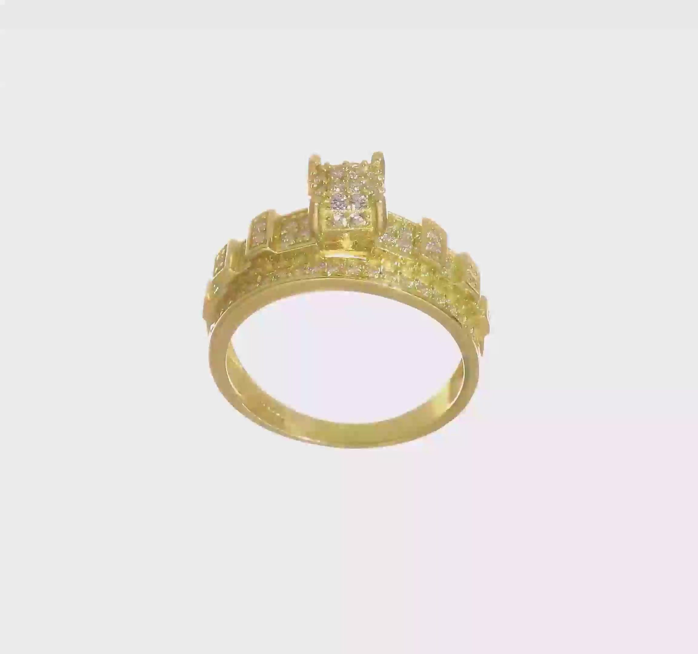 10KT Yellow Gold CZ Micropave Ring