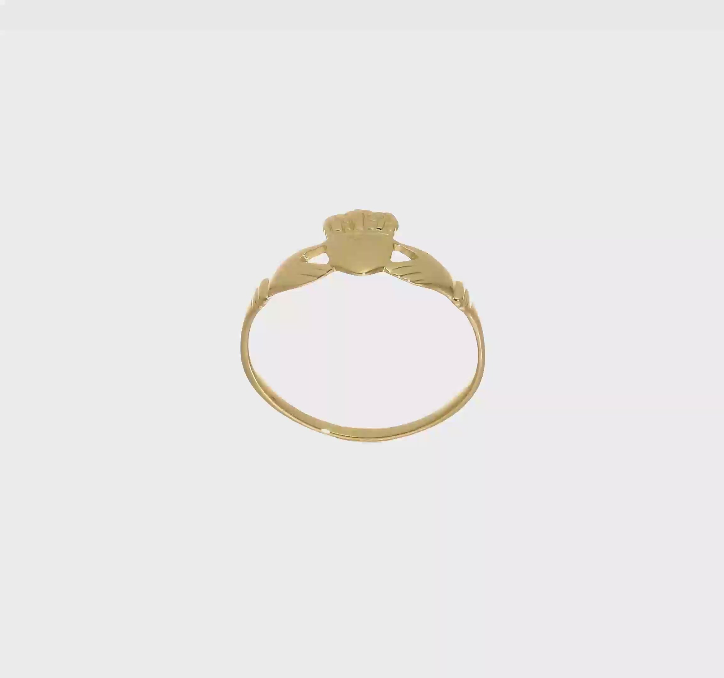 10kt Yellow Gold Polished Ladies Claddagh Ring