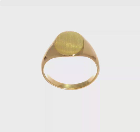 14kt Yellow Gold 11.0x15.0mm Closed Back Mens Signet Ring