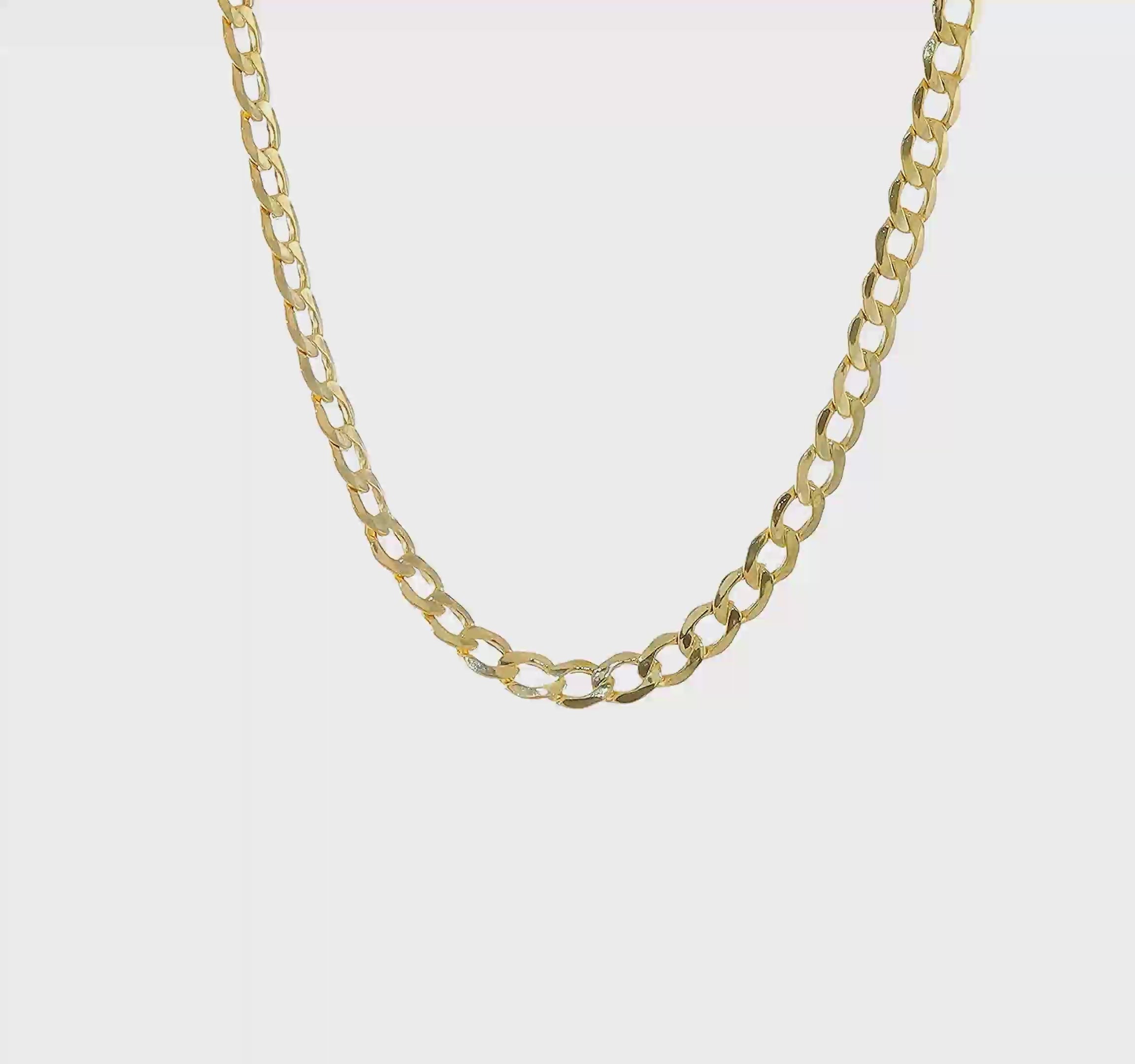 10kt Yellow Gold 5.25mm Semi-Solid Curb Link Chain