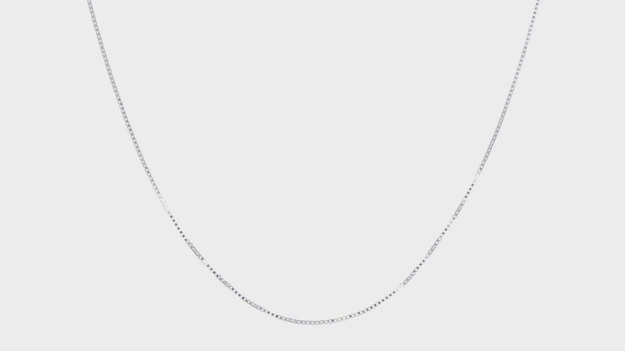 14kt White Gold .8mm Box with Lobster Clasp Chain