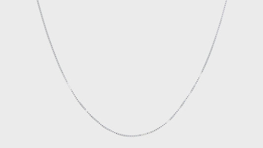 14kt White Gold .8mm Box with Lobster Clasp Chain