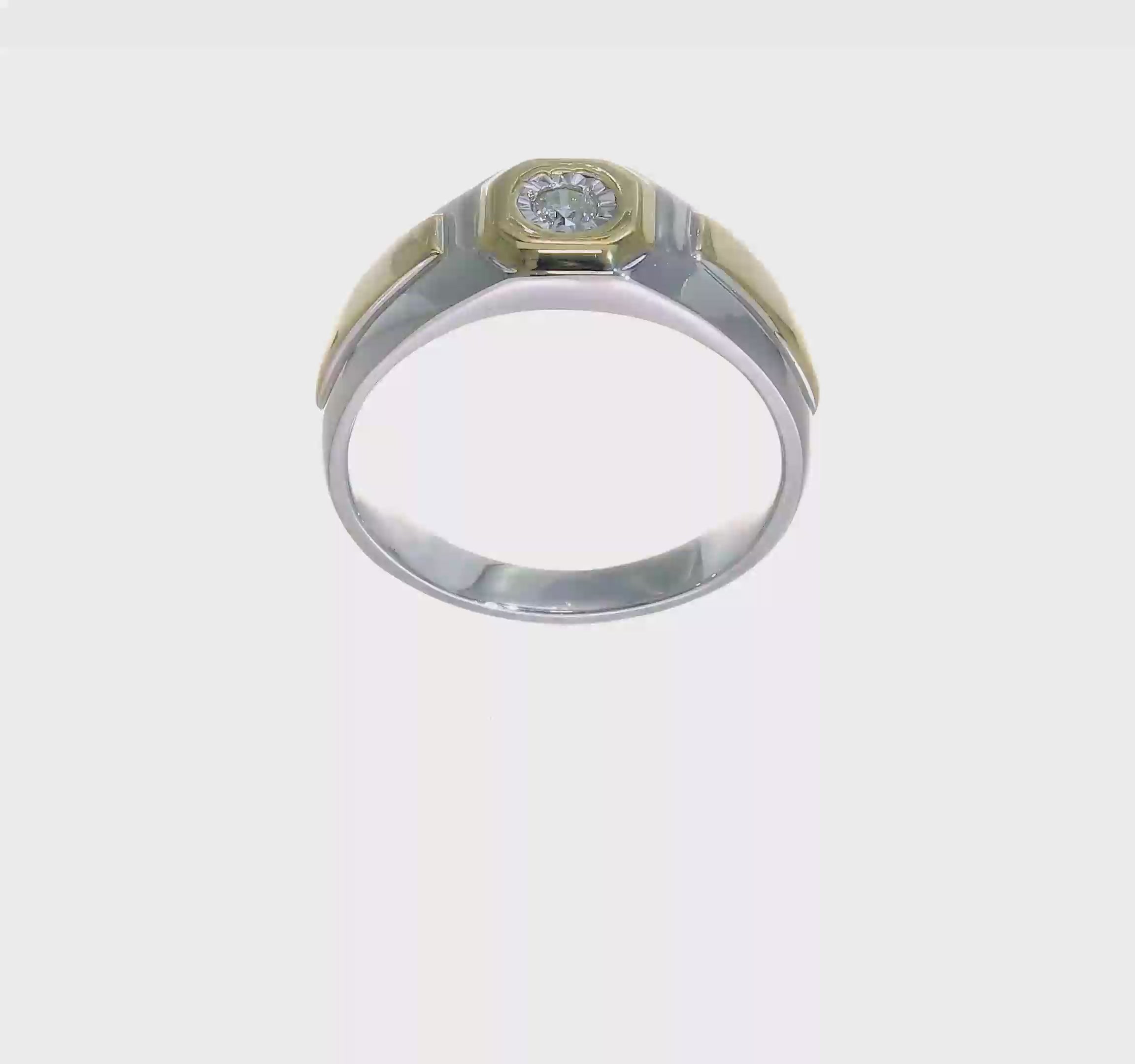 14kt Two-tone Diamond Mens Ring