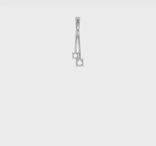14kt White Gold Diamond Two Stone Pendant Mounting
