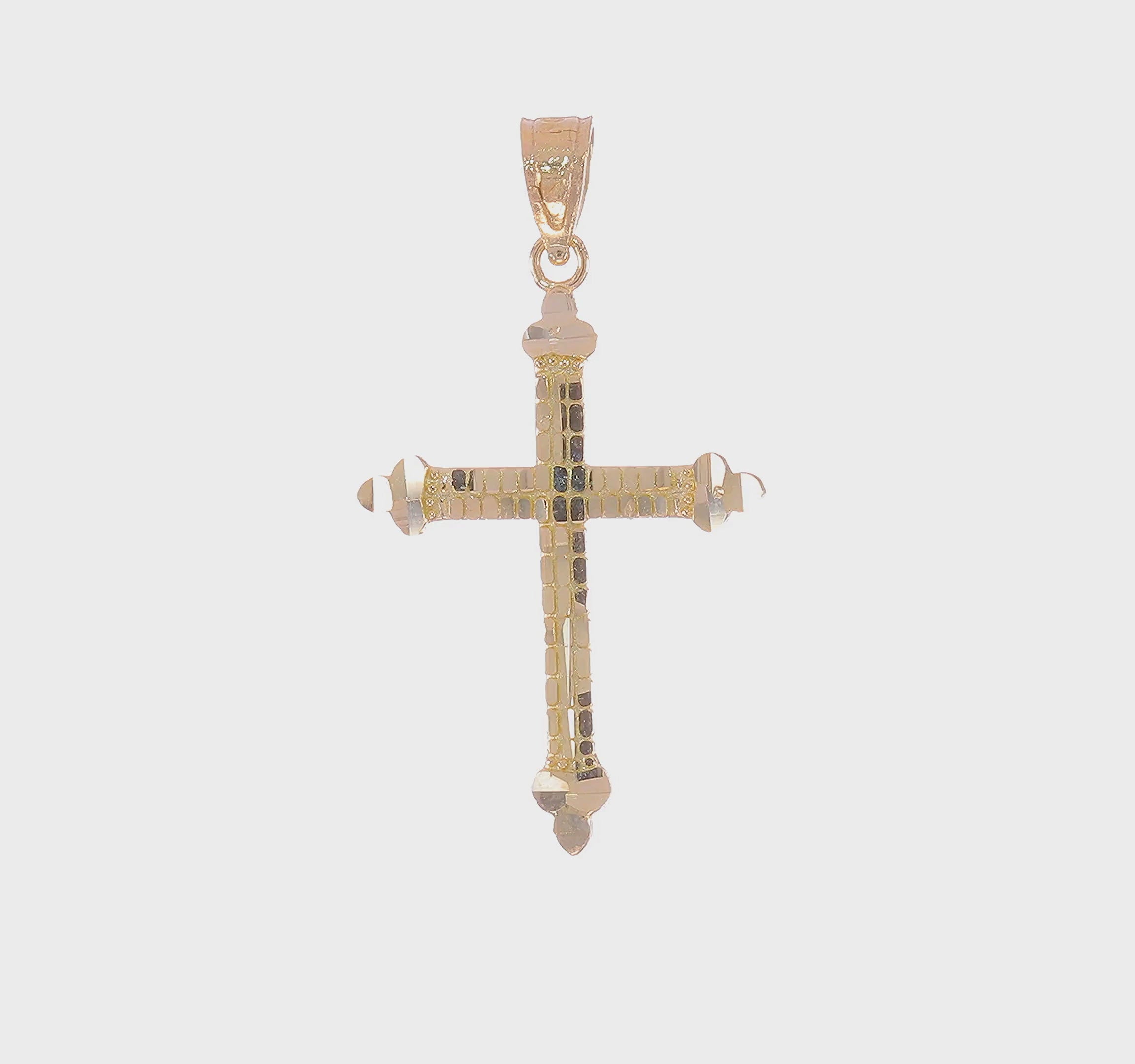 10kt Yellow Gold Budded Cross Pendant