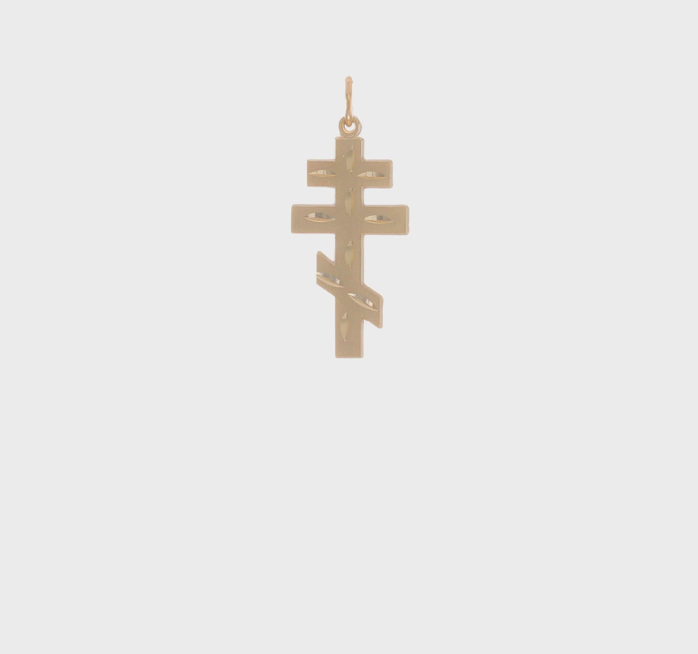 14kt Yellow Gold Eastern Orthodox Cross Pendant