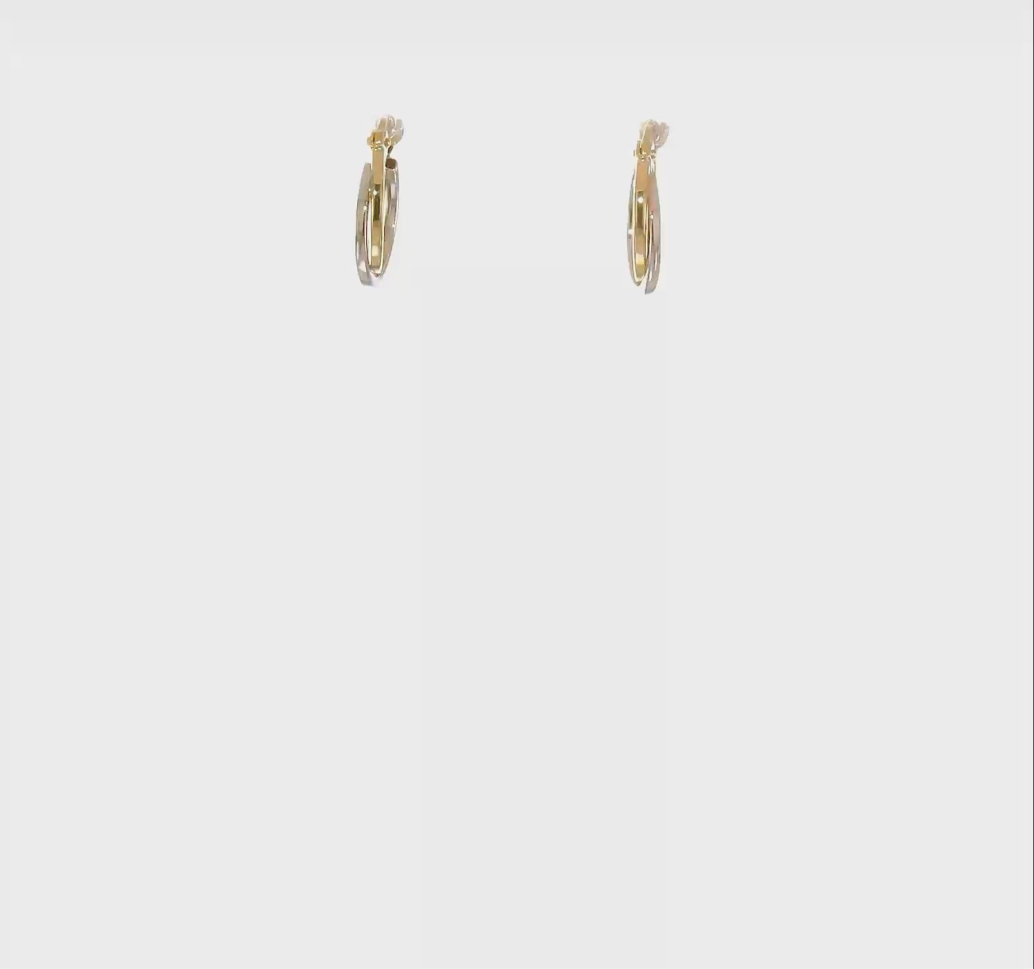 14kt Two-tone Polished Hollow Hoop Earrings