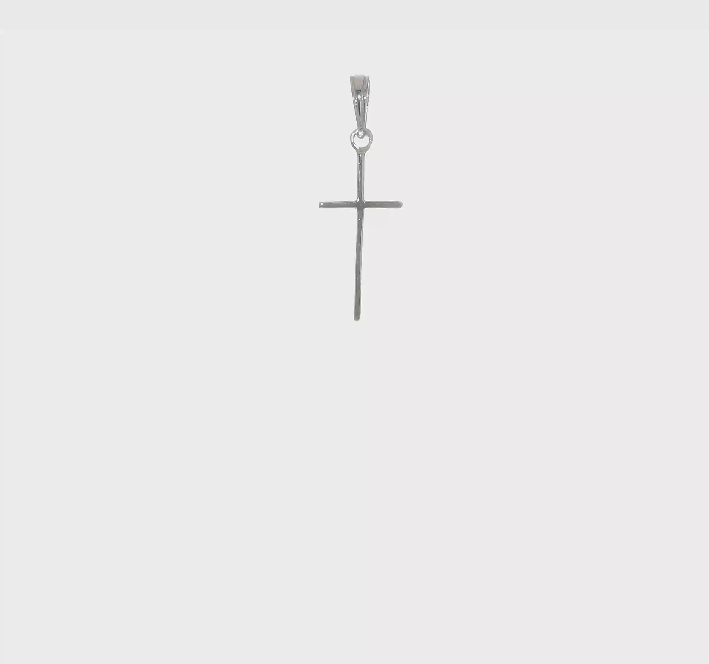 10KT White Gold Polished Cross Pendant