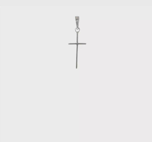 10KT White Gold Polished Cross Pendant