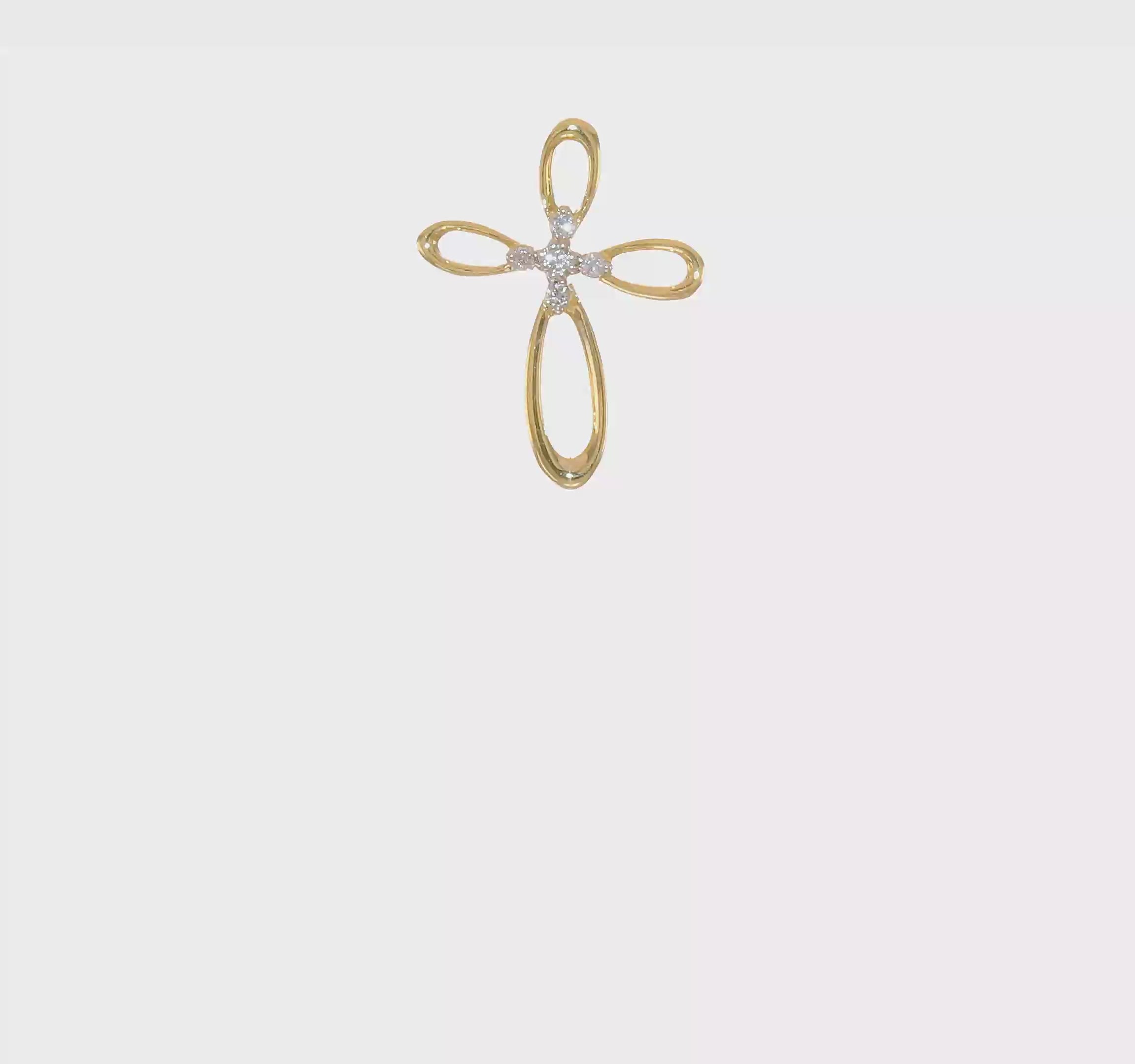 14kt Yellow Gold Diamond Cross Slide Pendant