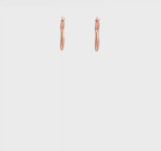 14kt Rose Gold Oval Hoop Earrings