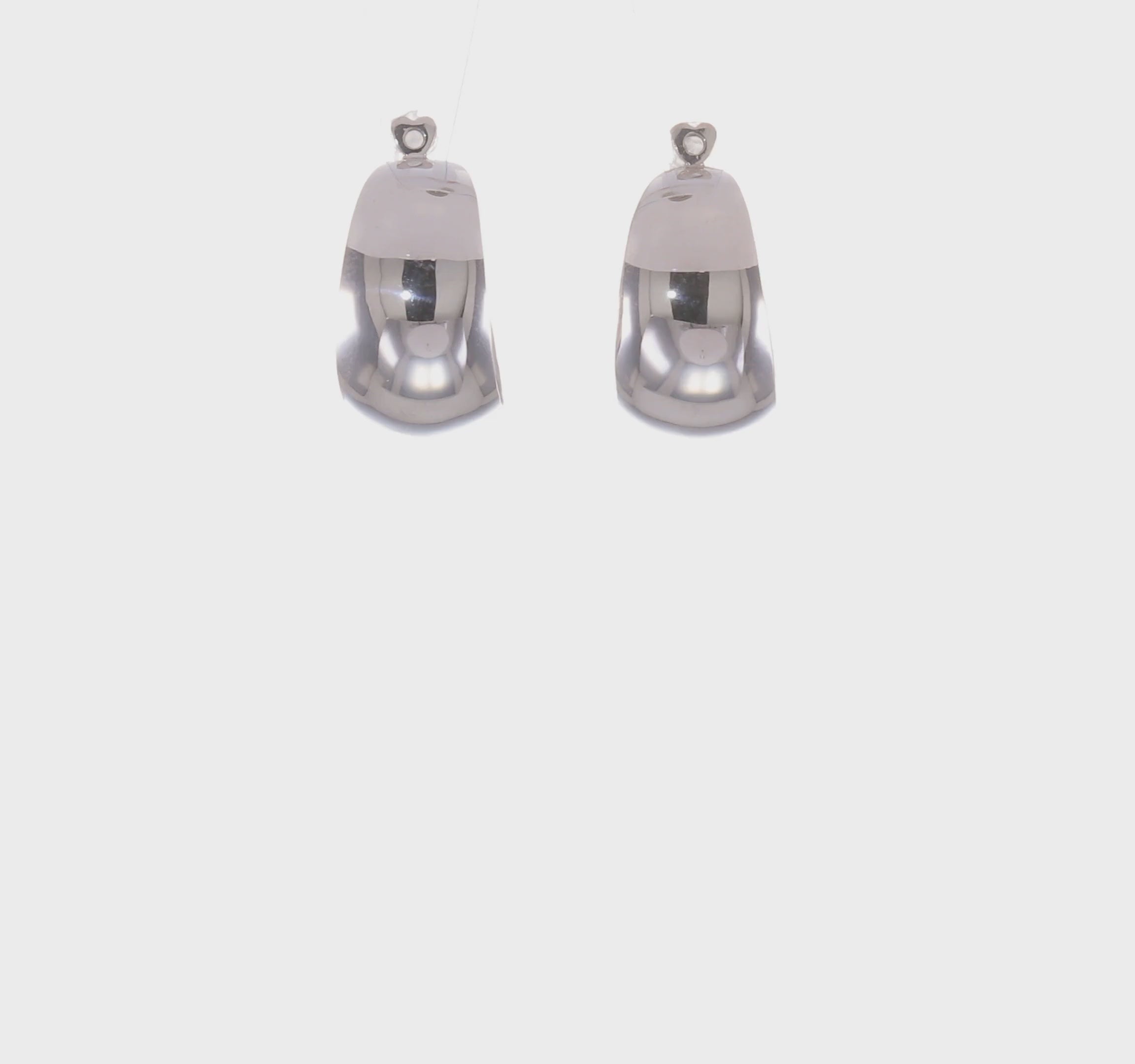 14kt White Gold Polished Hoop Earring Jackets