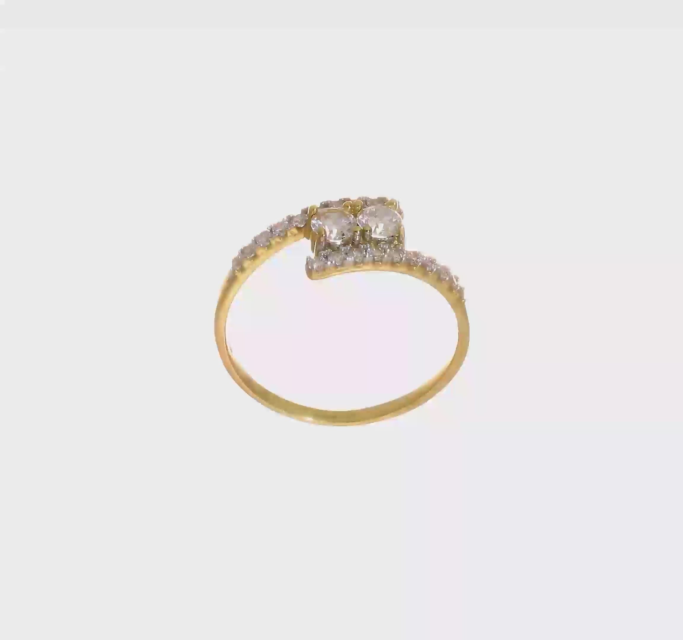 10KT Yellow Gold CZ Fancy Ring
