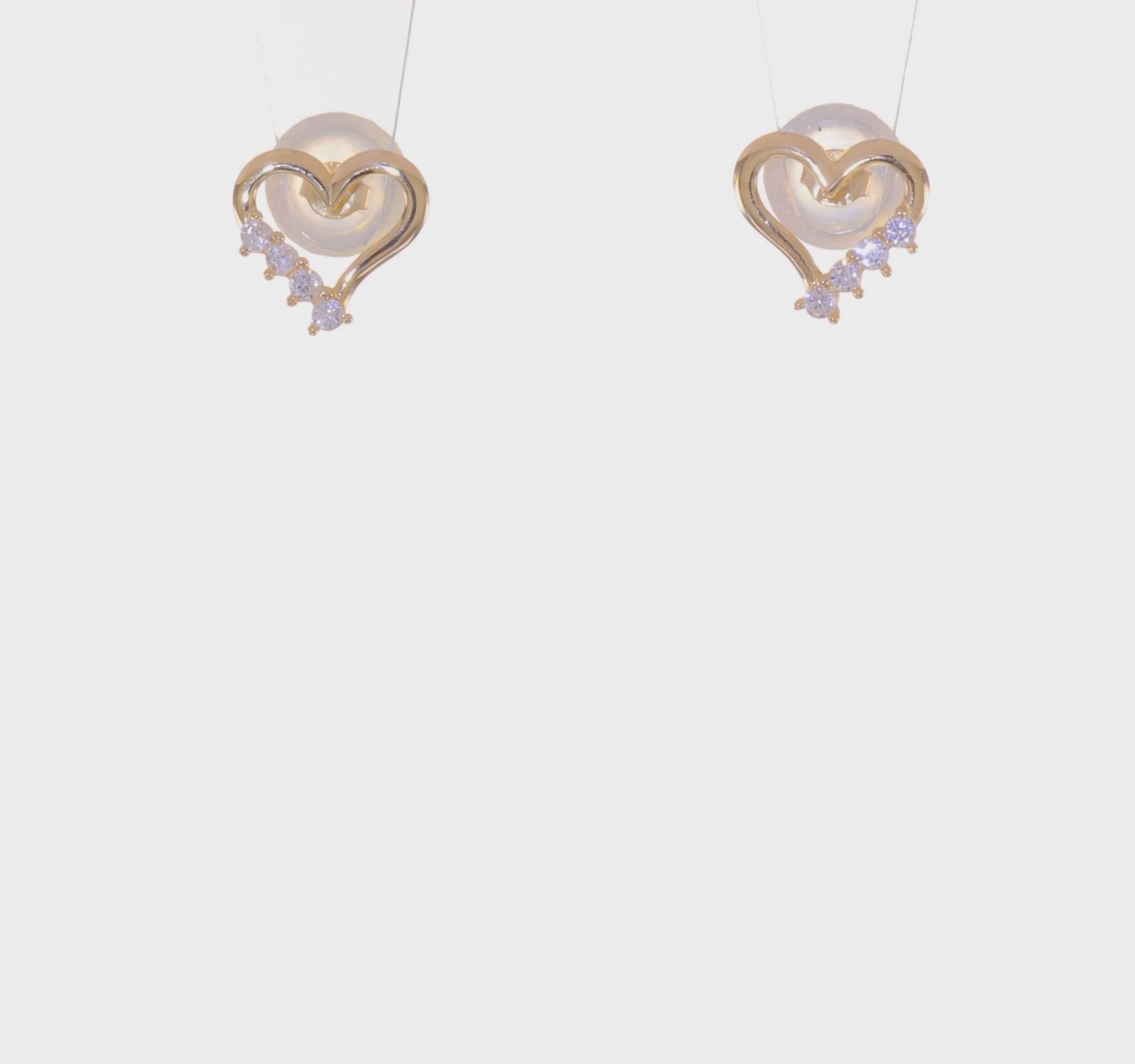 14kt Yellow Gold Madi K CZ Children's Heart Post Earrings