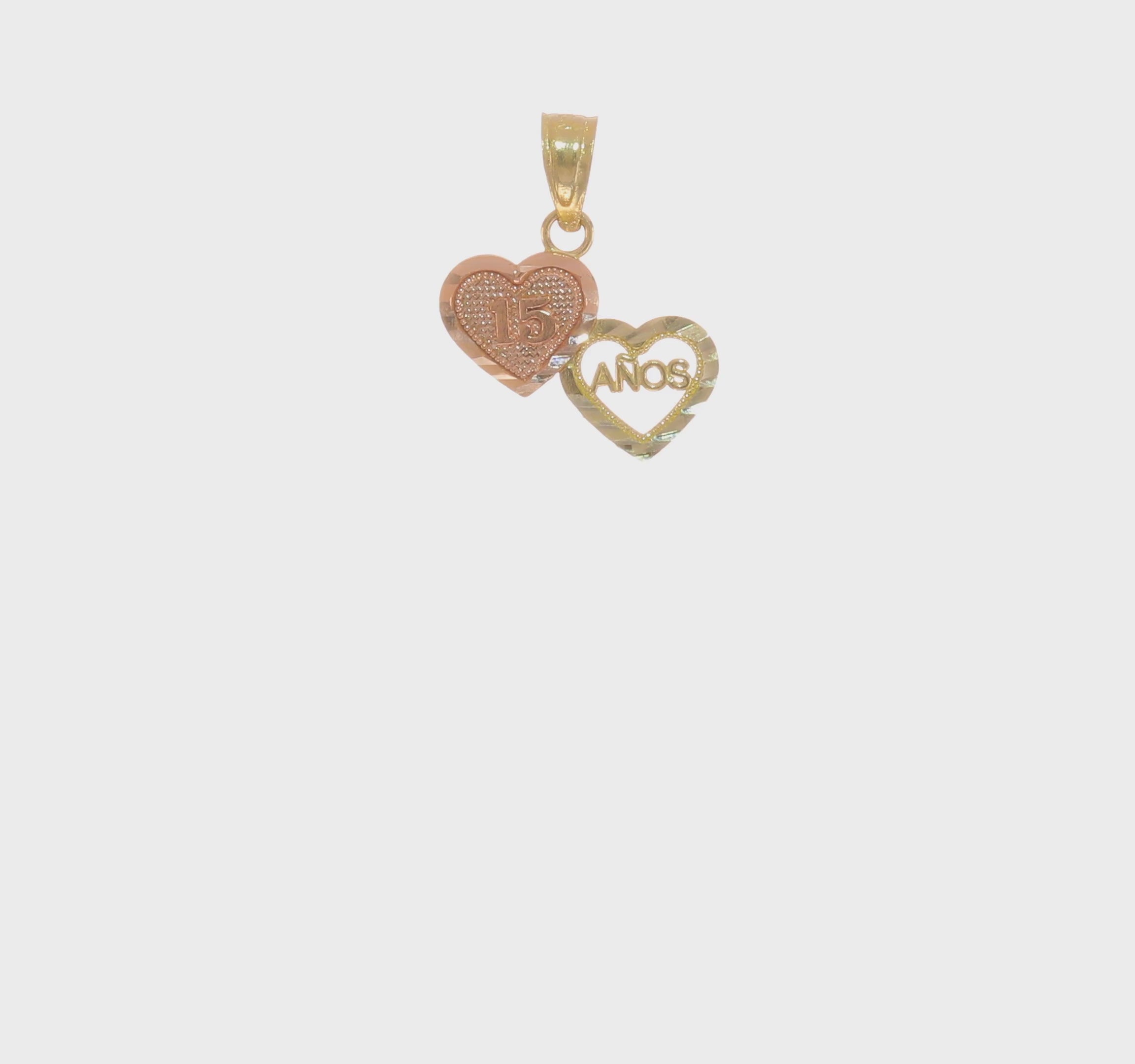 10KT Two-Tone Small 15 ANOS Charm