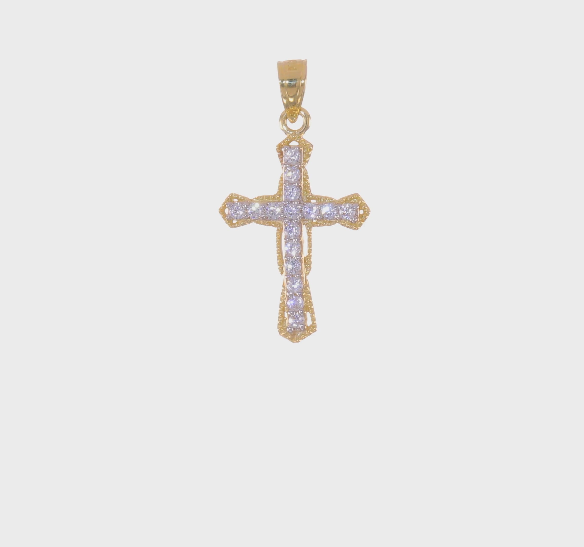 10kt Yellow Gold CZ Cross Pendant