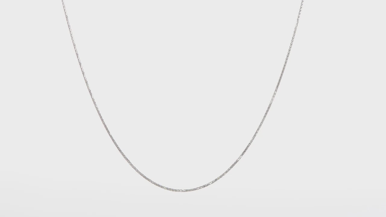 14kt White Gold Adjustable .8mm D/C Wheat Chain