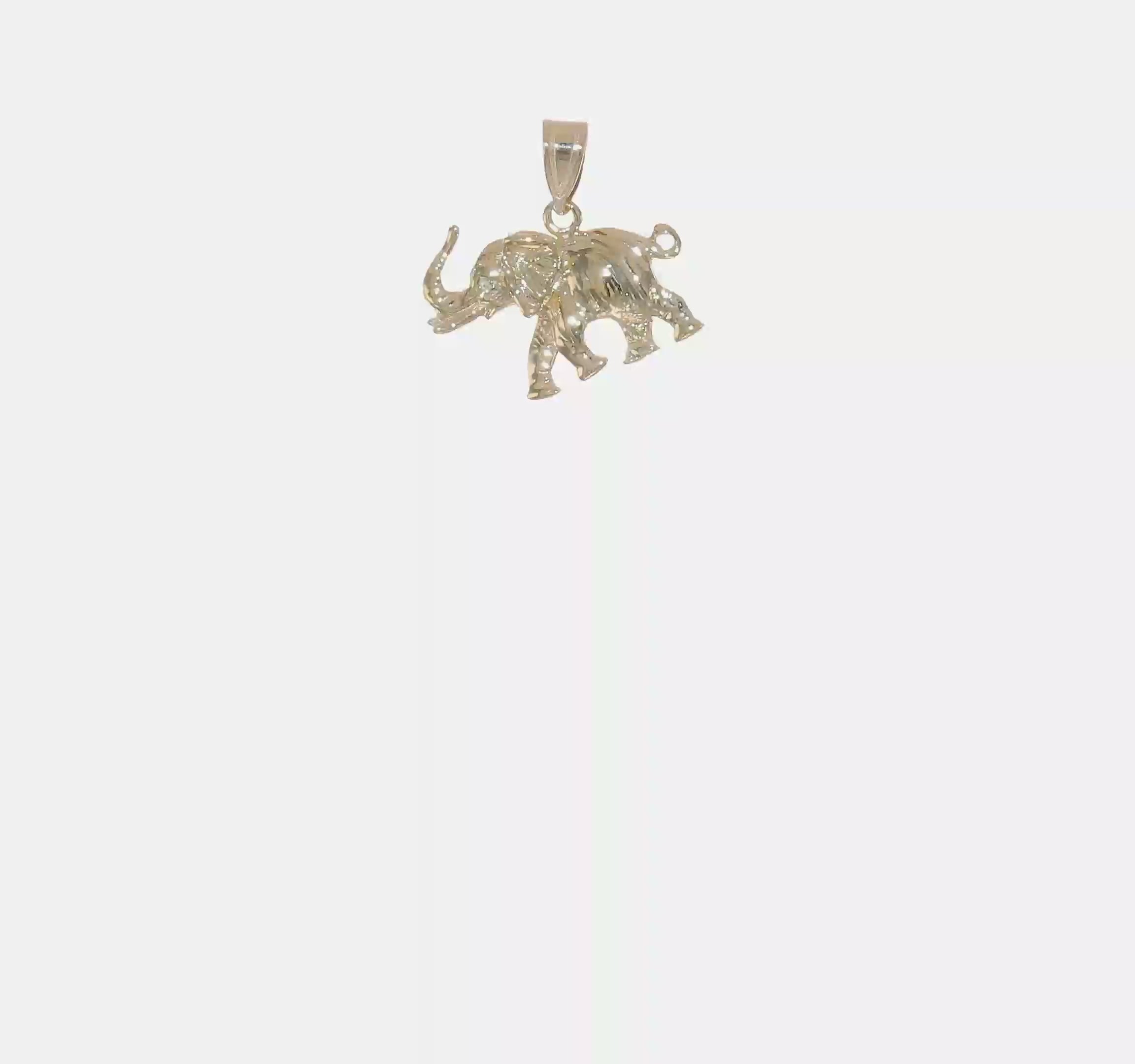 14kt Yellow Gold Polished 3-D Elephant Pendant