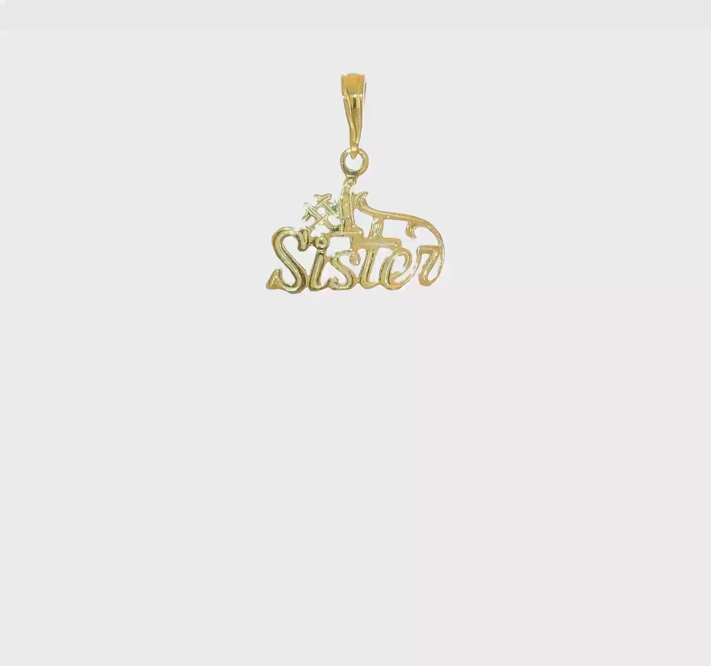 10kt Yellow Gold #1 Sister Pendant
