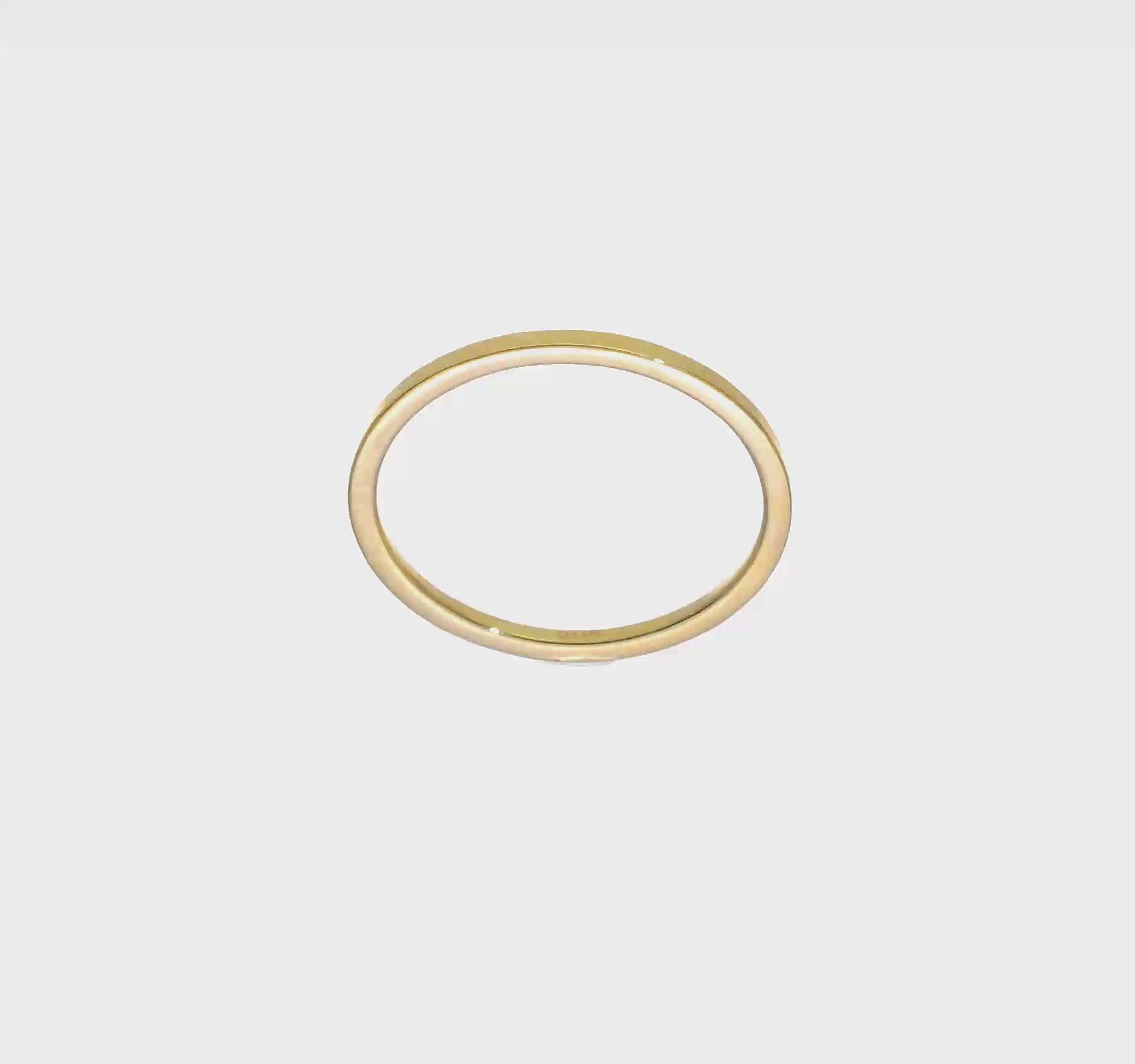 14KT Yellow Gold 1.2mm Flat Satin Stackable Band Size 10